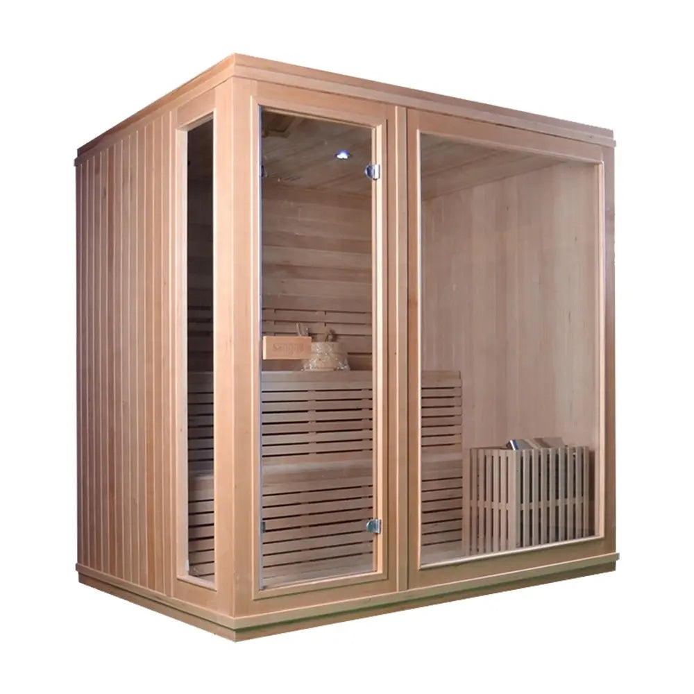 Finland Traditional Sauna Hemlock Solid Sauna Room Home SPA Dry Steam Sauna