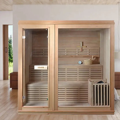 Finland Traditional Sauna Hemlock Solid Sauna Room Home SPA Dry Steam Sauna