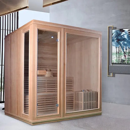 Finland Traditional Sauna Hemlock Solid Sauna Room Home SPA Dry Steam Sauna